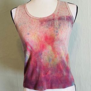 Colorful CUSTOM upcycled tie dye tank